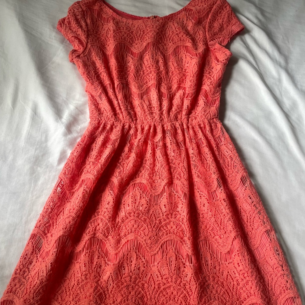 Coral Textured Dress